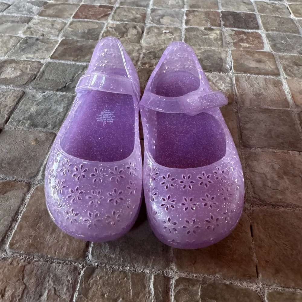 Purple Glitter  jelly Shoes